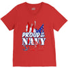 navy dad V-Neck Tee