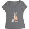the big meowski Women's Triblend Scoop T-shirt