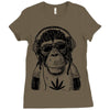 monkey hipster Ladies Fitted T-Shirt