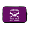diamonds are a girls best friend girls softball shirt funny women spor Laptop sleeve