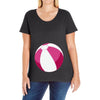 Pink Beachball Baby Girl Ladies Curvy T-Shirt