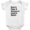 rock paper scissors lizard spock big bang theory geek nerd gift t shir Baby Onesie