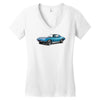 1965 corvette sting ray classic car, ideal birthday gift or pres Women's V-Neck T-Shirt