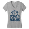 What Happens On The Boat...Stays On The Boat Women's V-Neck T-Shirt