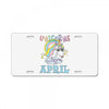 unicorns are born in april cute unicorn License Plate