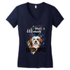 who loves lhasa apso Women's V-Neck T-Shirt