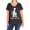 downloading ! funny white sex Ladies Curvy T-Shirt