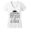 queens are born in october (2) Women's V-Neck T-Shirt