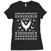 Merry Maverickmas Ugly Christmas Sweater Ladies Fitted T-Shirt