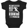 beer drinker with a running problem Baby Bodysuit