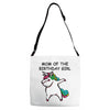 mom of the birthday girl Adjustable Strap Totes