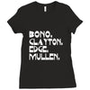 bono, clayton, edge, mullen Ladies Fitted T-Shirt