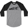 evolution of a golfer mens black golf t shirt top new 3/4 Sleeve Shirt