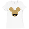 mickey mouse moustache Ladies Fitted T-Shirt