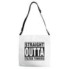 straight outta tilted towers Adjustable Strap Totes