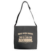 move over coffee, this is a job for alcohol Adjustable Strap Totes