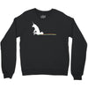 unicorn scooting on the floor Crewneck Sweatshirt