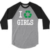 i recycle girls slogan text funny baseball jersey 3/4 Sleeve Shirt