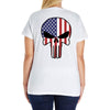 skull u.s.a. back Ladies Curvy T-Shirt