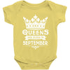 Queens Are Born In September Baby Onesie