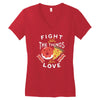 fight for the things you love pizza donuts Women's V-Neck T-Shirt