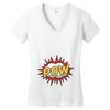 POW! Funny Explosion Cartoon Women's V-Neck T-Shirt
