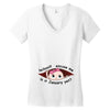 January Peeking Out Baby Girl Women's V-Neck T-Shirt
