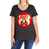 route 66 sign distressed, ideal birthday gift or present Ladies Curvy T-Shirt