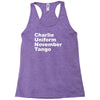 charlie uniform november tango Racerback Tank