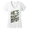 zombie right behind Women's V-Neck T-Shirt