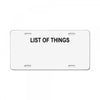lost of things License Plate