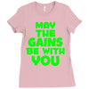 gym gains fitness slogan Ladies Fitted T-Shirt