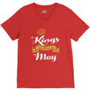 kings are born in may V-Neck Tee