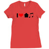 i love house music t shirt edm club wear rave electro party progressiv Ladies Fitted T-Shirt