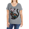 loco coco skul cat Ladies Curvy T-Shirt