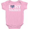 i love my soldier navy camouflage Baby Bodysuit