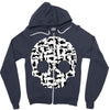 cat skull Zipper Hoodie