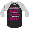 Mammie Was Created Because Need Real Heroes 3/4 Sleeve Shirt