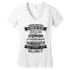 Super Cool Stepmom Of A Freaking Awesome Granddaughter Women's V-Neck T-Shirt