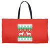 reindeer christmas ugly sweater Weekender Totes