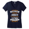 Super Cool Granddaughter Of A Freaking Awesome Father Women's V-Neck T-Shirt