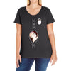Peek a Boo with Pocket Baby Girl Ladies Curvy T-Shirt