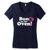 Bun in the Oven with Heart Baby Girl Women's V-Neck T-Shirt