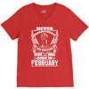 Never Underestimate Dog Rescuer Who Was Born February V-Neck Tee
