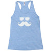 hipster glasses and moustache Racerback Tank