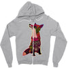 floral fox Zipper Hoodie