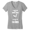 i asked god for a super hero he sent me my father Women's V-Neck T-Shirt