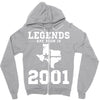 legends are born in 2001 hoodie 9 Zipper Hoodie