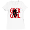 geek girl 3 4 sleeve baseball Ladies Fitted T-Shirt