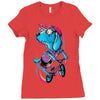 dog biker Ladies Fitted T-Shirt
